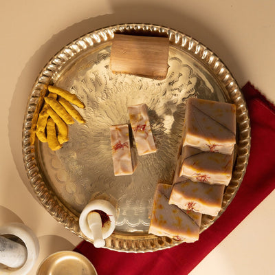 Kesar Chandan Handcrafted Cold Processed Soap – Soap on Brown Living™. SKU: KNC1001X. Img 11.