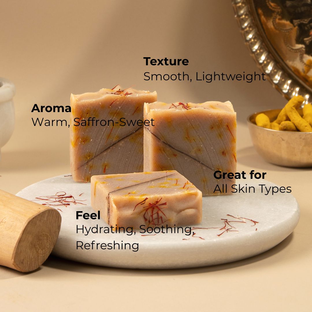 Kesar Chandan Handcrafted Cold Processed Soap – Soap on Brown Living™. SKU: KNC1001X. Img 8.