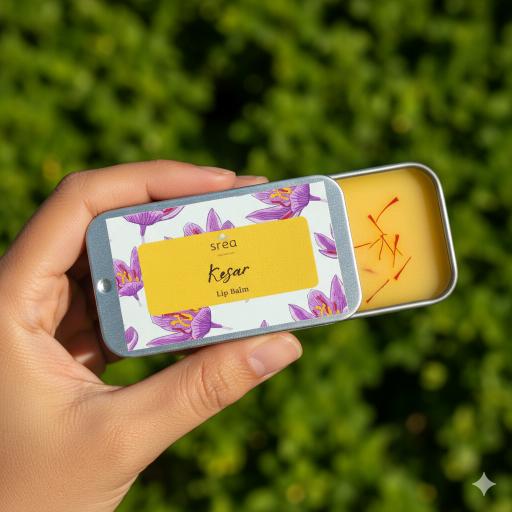 Kesar Lip Balm | Nourishing Saffron Lip Care – Lip Balms on Brown Living™. SKU: SN-LB-KS-10. Img 2.