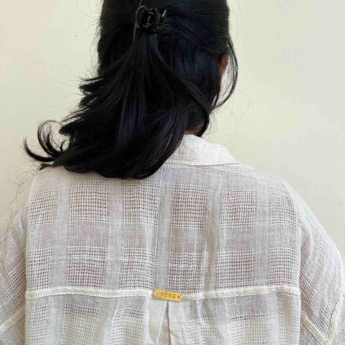 Khadi Cotton Shirt Dress - Happy Me – Womens Dress by vēva available on Brown Living™. Xs . SKU: V - V - TM - 010. Img 3.
