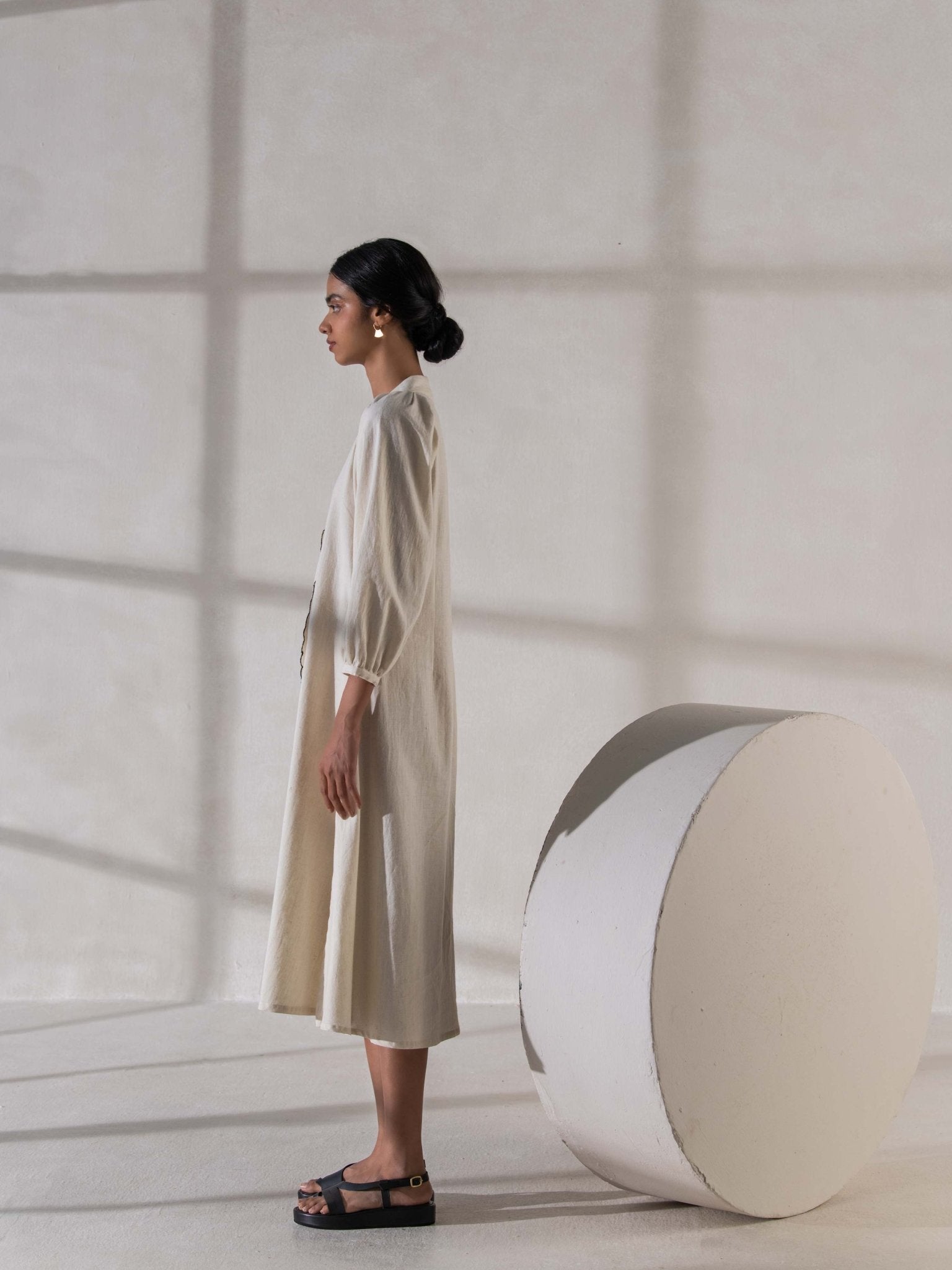 Khadi Raglan Sleeved Dress | Stylish & Comfortable for Women – Womens Dress on Brown Living™. SKU: DCSS25D04S. Img 3.