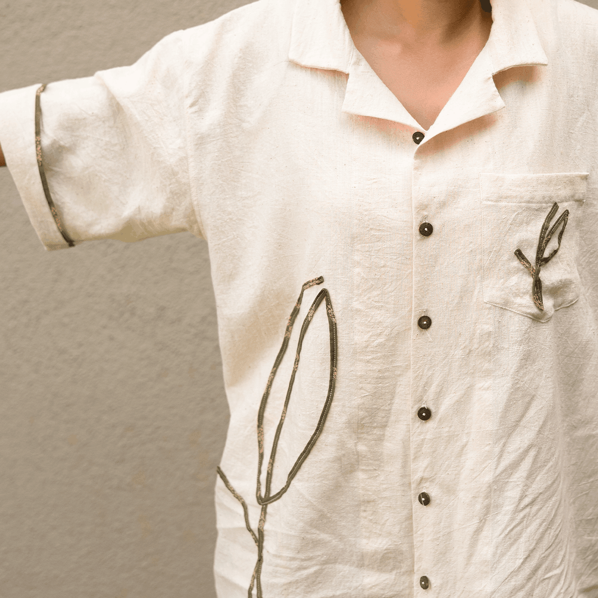 Khair Unisex Shirt | Sustainable Cotton Everyday Comfort Wear – Mens Shirt on Brown Living™. SKU: 5MA00005. Img 4.