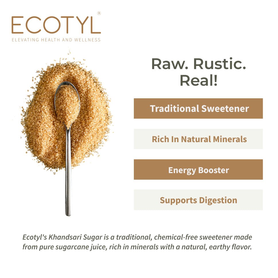 Khandsari Sugar | Unrefined Natural Sweetener | Rich in Minerals | 1kg – Confectionaries by Ecotyl available on Brown Living™. . SKU: ECOTYL00040. Img 2.