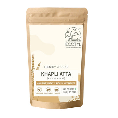 Khapli Atta | Emmer Wheat Flour | 1 kg – Cooking & Baking Supplies on Brown Living™. SKU: ECOTYL00006. Img 5.