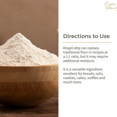 Khapli Atta | Emmer Wheat Flour | 1 kg – Cooking & Baking Supplies on Brown Living™. SKU: ECOTYL00006. Img 4.