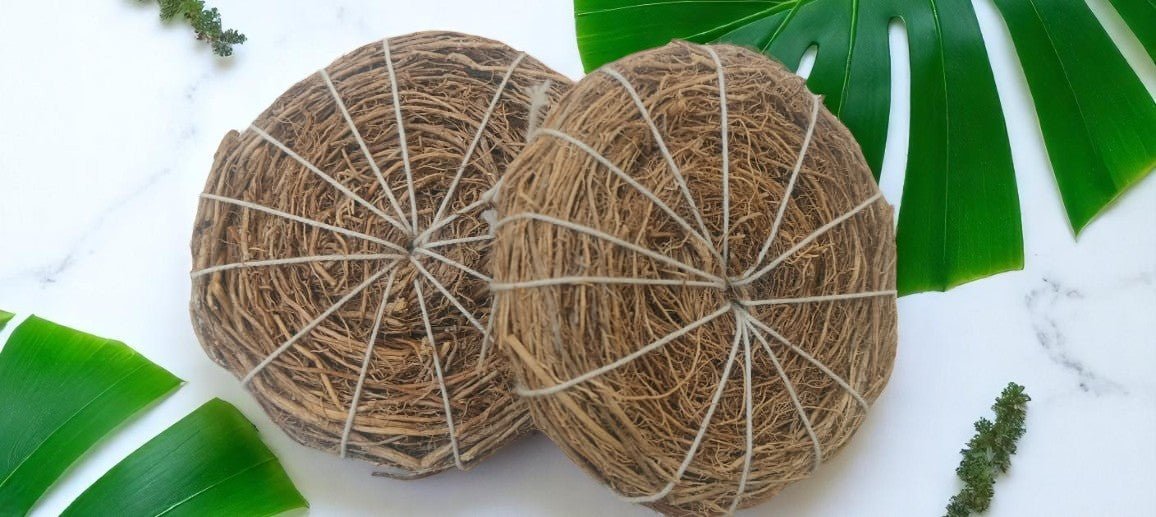 Khus Organic Body Bath Scrubber Pack Of 2 Natural Bath Scrub – Body Scrub on Brown Living™. SKU: OEP911. Img 1.