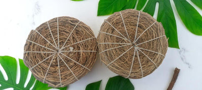 Khus Organic Body Bath Scrubber Pack Of 2 Natural Bath Scrub – Body Scrub on Brown Living™. SKU: OEP911. Img 2.
