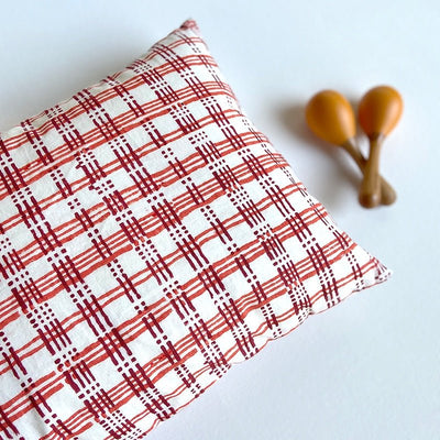 Kids Gift Set - Organic Cotton Manjha Print Kapok Pillow and Maracas – Gift Giving on Brown Living™. SKU: CHK PIL + MAR - ORG. Img 2.