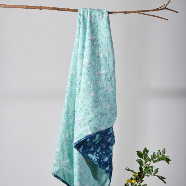 Kids Knitted Cotton Blanket- Under The Sea | Verified Sustainable Bedding on Brown Living™