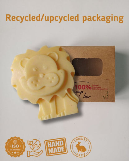 Kids Lion Shaped Goat Milk Shea Butter Soap - 100g | Verified Sustainable by Brown Living™