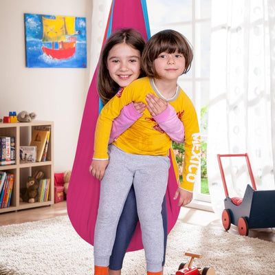 Kids Nest Swing | Cotton Jhula Swing Chair | For Age 3–12 – Home Decor on Brown Living™. SKU: KNS-Happystar_Green. Img 5.