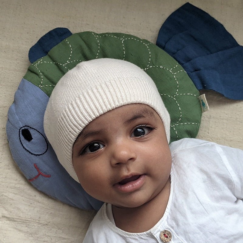 Kids Organic Cotton Fish Mustard Seed Pillow | Verified Sustainable Kids Daywear Sets on Brown Living™