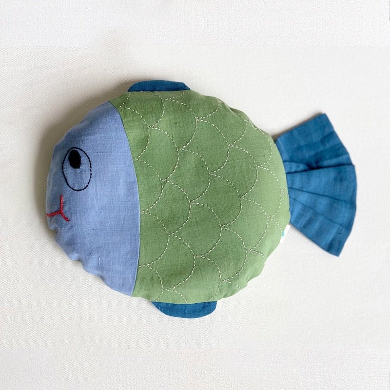 Kids Organic Cotton Fish Mustard Seed Pillow | Verified Sustainable by Brown Living™