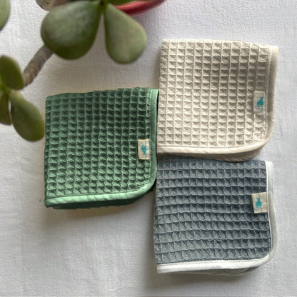 Kids Organic Cotton Handwoven Waffle Washcloths | Verified Sustainable by Brown Living™