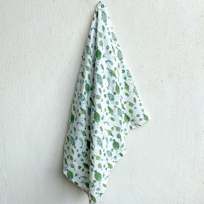 Kids Organic Cotton Koi Mint Swaddle – Baby Swaddle on Brown Living™. SKU: KOI - MNT - SWD. Img 3.