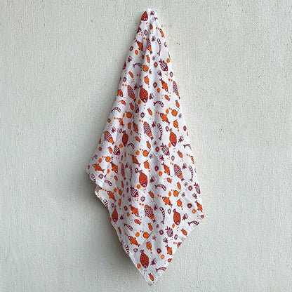 Kids Organic Cotton Koi Red Swaddle | Verified Sustainable by Brown Living™