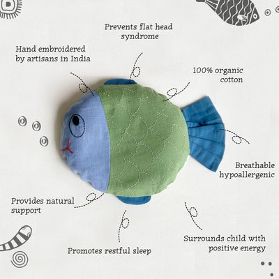 Kids Organic Cotton Mustard Seed Pillow – Pillow on Brown Living™. SKU: RAI - LION. Img 5.