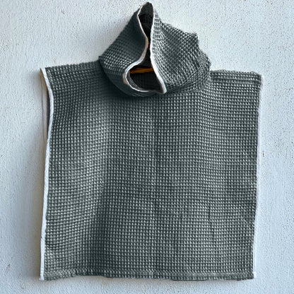 Kids Organic Cotton Waffle Hooded Poncho Towel Set - Grey | Verified Sustainable by Brown Living™