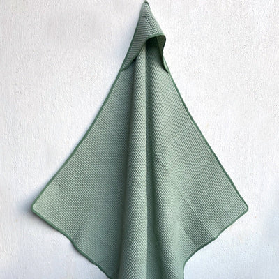 Kids Organic Cotton Waffle Hooded Towel Set – Kids Travel Accessories on Brown Living™. SKU: HOD - TWL - MNT. Img 3.