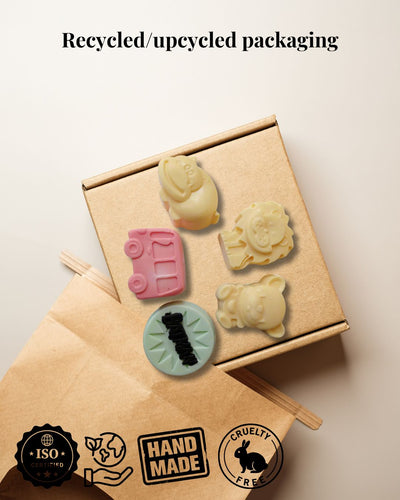 Kids Shea Butter & Goat Milk Cartoon, Cars & Flowers Soap Set – Body Soap on Brown Living™. SKU: SOB - SOAP - 45A. Img 4.