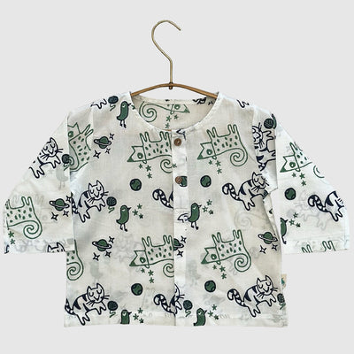 Kids Unisex Organic Billi Mint Kurta & Pajama Set – Kids Daywear Sets on Brown Living™. SKU: BILMNT-KURPJ-03. Img 3.