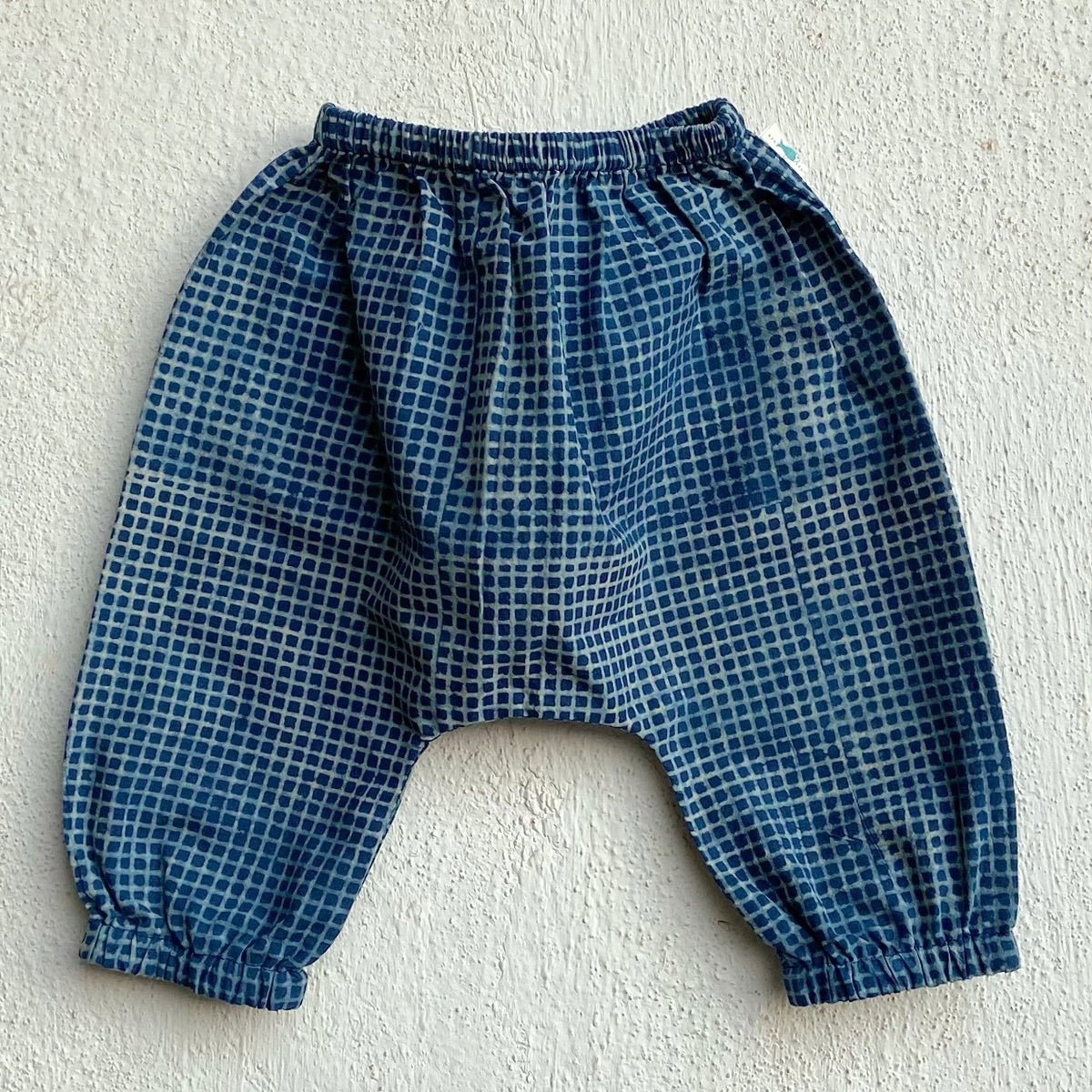 Kids Unisex Organic Cotton Indigo Check Kurta and Matching Pants | Verified Sustainable by Brown Living™