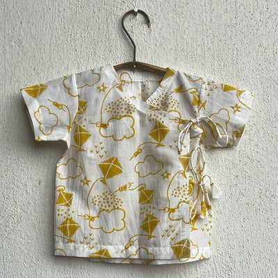 Kids Unisex Organic Cotton Newborn Bag - Patang and Koi Red Angrakha – Baby Bottles & Accessories on Brown Living™. SKU: KOIPAT - REDYWL - COMBOANG - NB - 0322. Img 3.