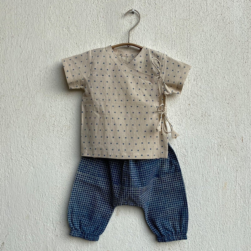 Kids Unisex Organic Cotton Raidana Angarakha and Check Pants | Verified Sustainable Kids Daywear Sets on Brown Living™