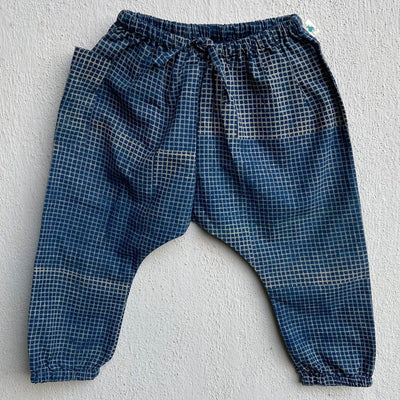 Kids Unisex Organic Cotton Raidana Kurta and Check Pants - Indigo – Kids Ethnic Sets on Brown Living™. SKU: IND - RAICHK - KURPJ - 69 - 0322. Img 4.