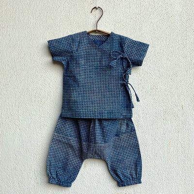 Kids Unisex Organic Cotton Zoo Bag - Yellow Jhabla, Angarakha and Pants – Kids Daywear Sets on Brown Living™. SKU: ZOO - YLCKS - COMBOANGJHBPJ - 03 - 0322. Img 2.