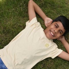Kid’s Unisex T-Shirt – Plant Dyed, 0 Toxin & Anti - Microbial – Kids T-Shirts on Brown Living™. SKU: BVK015MG6. Img 3.