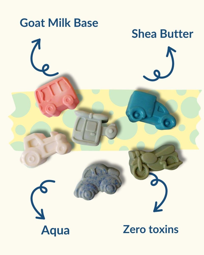 Kids Vehicle Shaped Goat Milk Shea Butter Soap Bar - Set of 4 | Verified Sustainable by Brown Living™