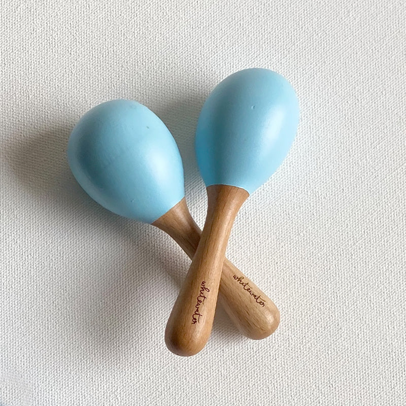 Kids Wooden Maracas Set – Baby Rattles on Brown Living™. SKU: MAR - WHT. Img 4.