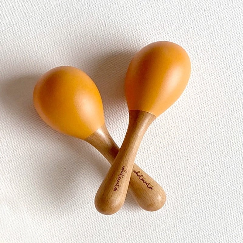 Kids Wooden Maracas Set - Orange | Verified Sustainable by Brown Living™