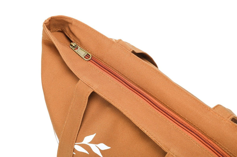 Kind- Premium Cotton Canvas Tote Bag with Zip- Tan | Verified Sustainable Tote Bag on Brown Living™