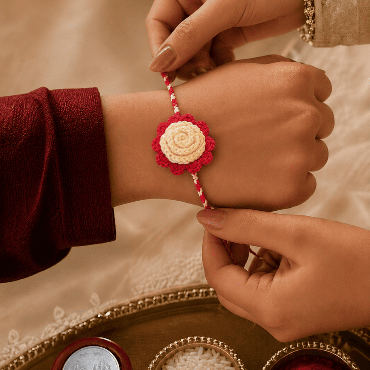 Kiran Rakhi | Handmade Designer Rakhi for Raksha Bandhan – Rakhi on Brown Living™. SKU: AM-RAK-Kiran. Img 1.