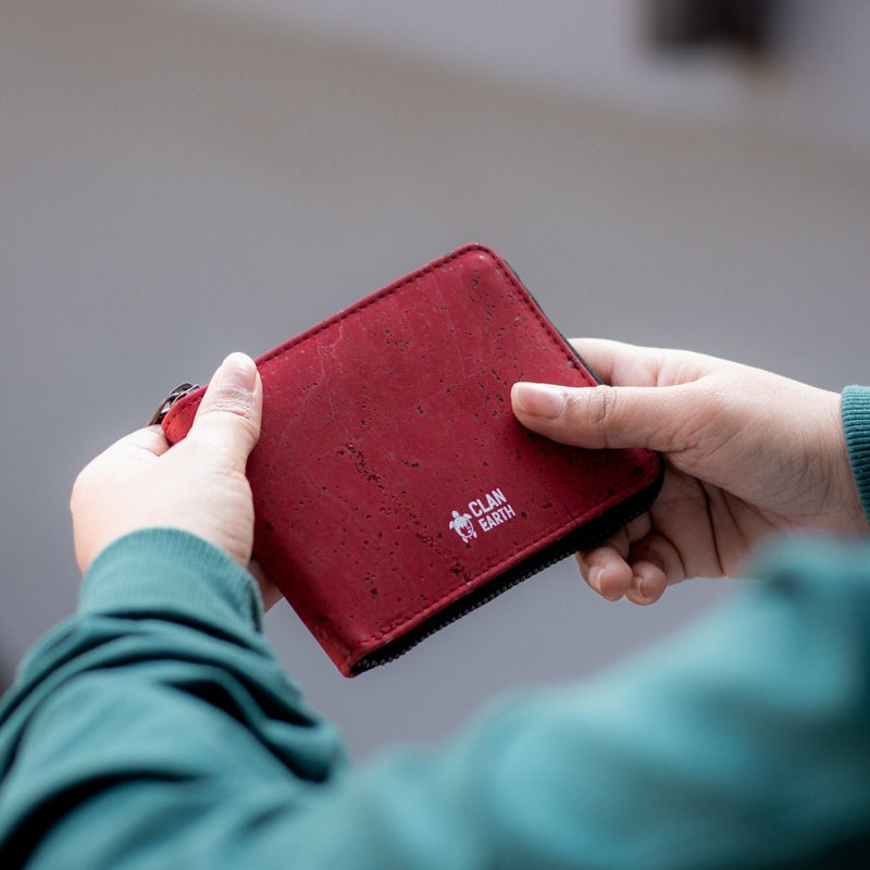 Kiwi Premium Red Cork Unisex Wallet | Verified Sustainable by Brown Living™