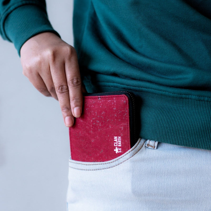 Kiwi Premium Red Cork Unisex Wallet | Verified Sustainable by Brown Living™