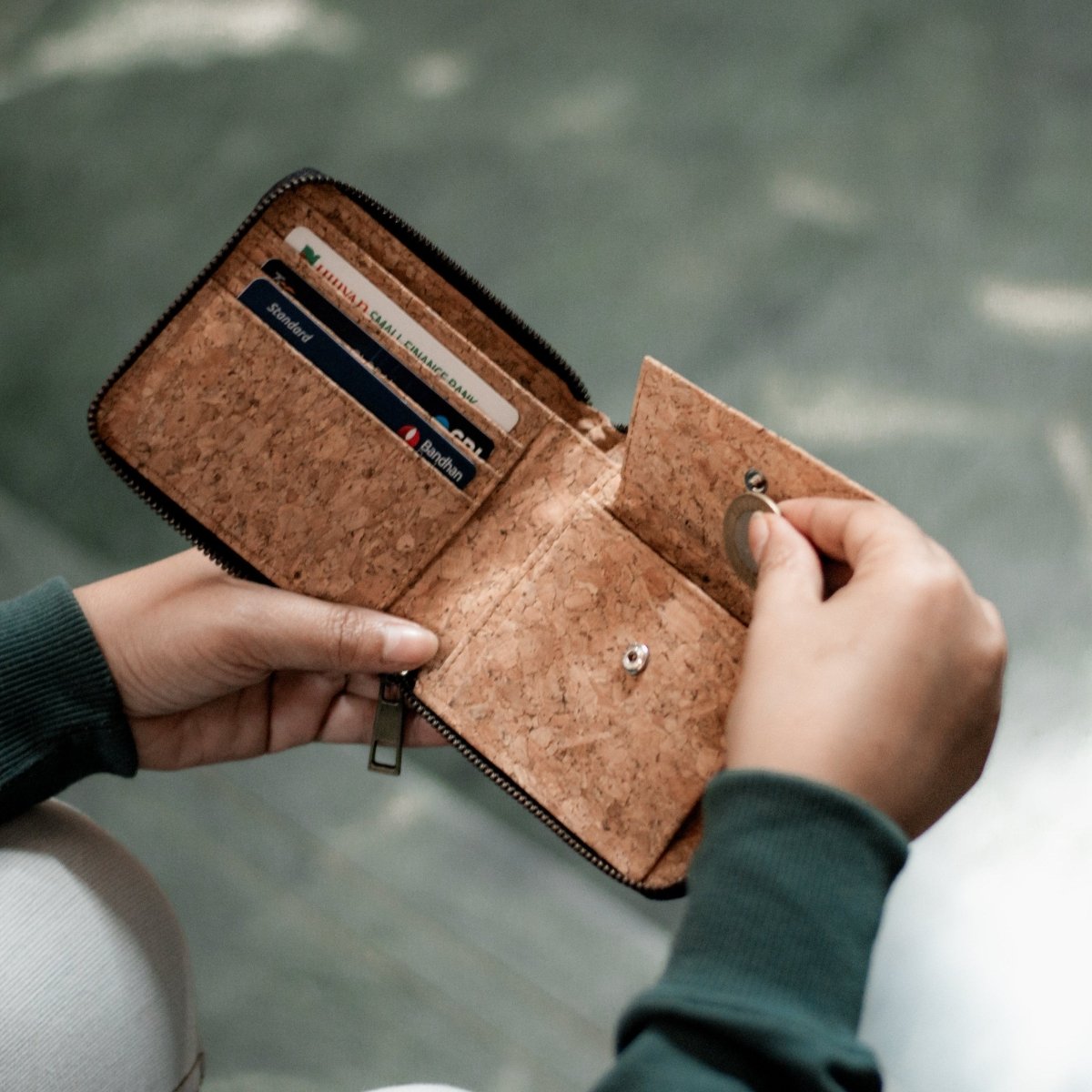 Kiwi Premium Red Cork Unisex Wallet | Verified Sustainable by Brown Living™