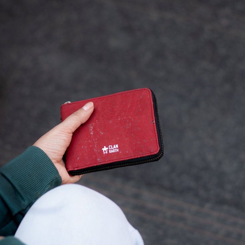 Kiwi Premium Red Cork Unisex Wallet | Verified Sustainable by Brown Living™