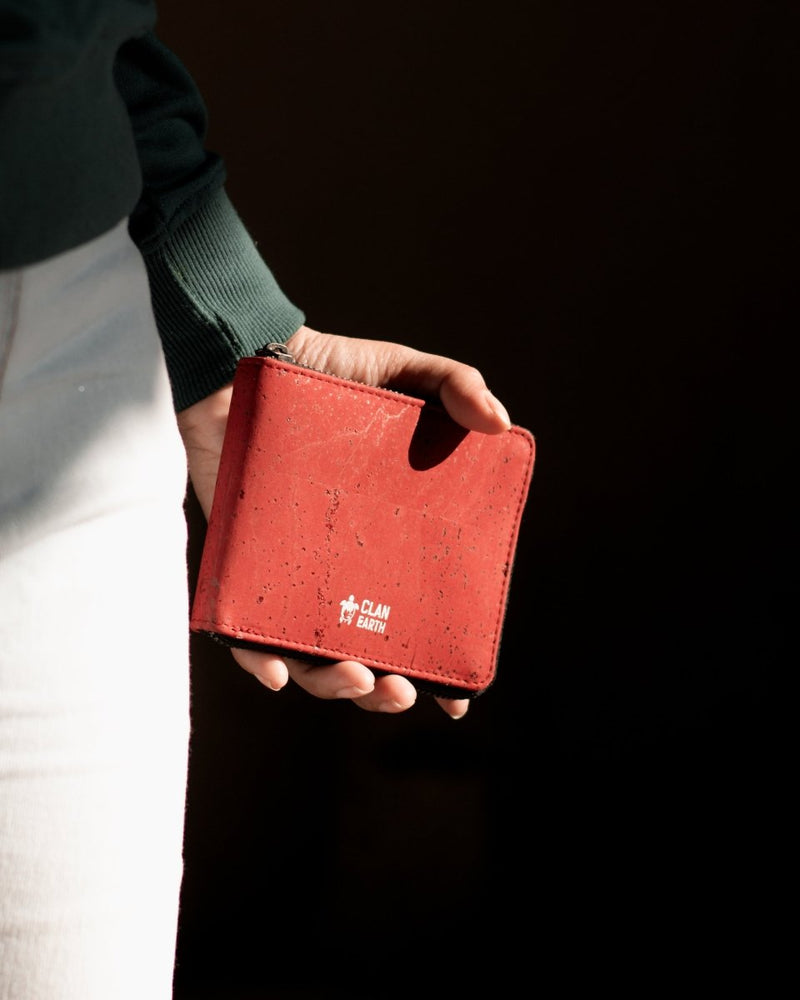 Kiwi Premium Red Cork Unisex Wallet | Verified Sustainable by Brown Living™