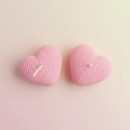 Knit Heart Candle | Handcrafted Decorative Candle – Candles & Fragrances on Brown Living™. SKU: CCHeart_01. Img 1.