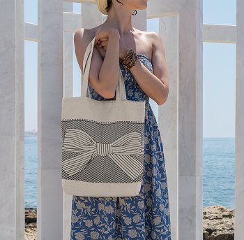 Knot White - 100% Cotton Canvas Eco - Friendly Tote Bag with Zip | Verified Sustainable by Brown Living™