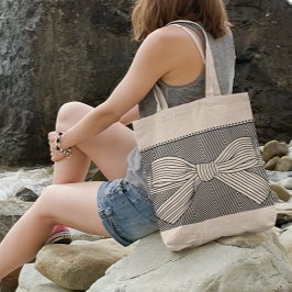 Knot White - 100% Cotton Canvas Eco - Friendly Tote Bag with Zip | Verified Sustainable by Brown Living™