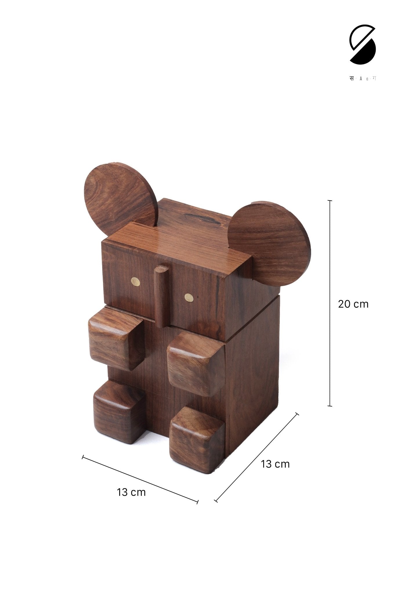 Koala Piggy Bank | Cute Wooden Coin Saving Box for Kids & Home Decor – Piggy Banks & Money Jars on Brown Living™. SKU: PBK. Img 4.