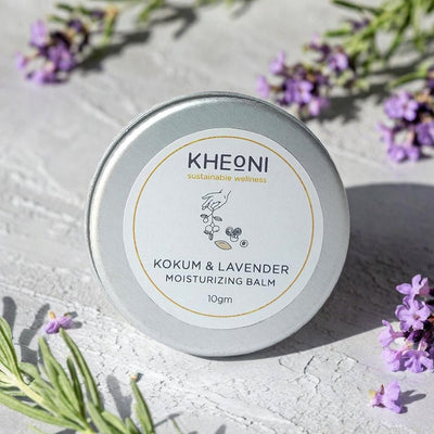 Kokum & Lavender Moisturizing Balm, 10g – Lotions & Moisturizers by Kheoni available on Brown Living™. . SKU: KHKLBB - 001. Img 1.