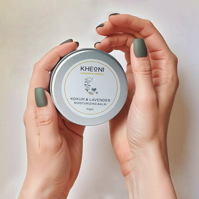 Kokum & Lavender Moisturizing Balm, 10g – Lotions & Moisturizers by Kheoni available on Brown Living™. . SKU: KHKLBB - 001. Img 3.