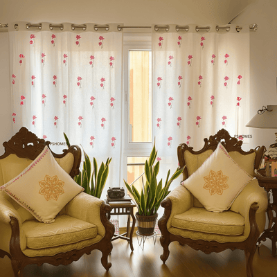 Kolam Print Cotton Door Curtain 7 X 4 ft (Set of 2) – Curtains on Brown Living™. SKU: CUR-ELEPHANT-7FEET-2PCS. Img 12.