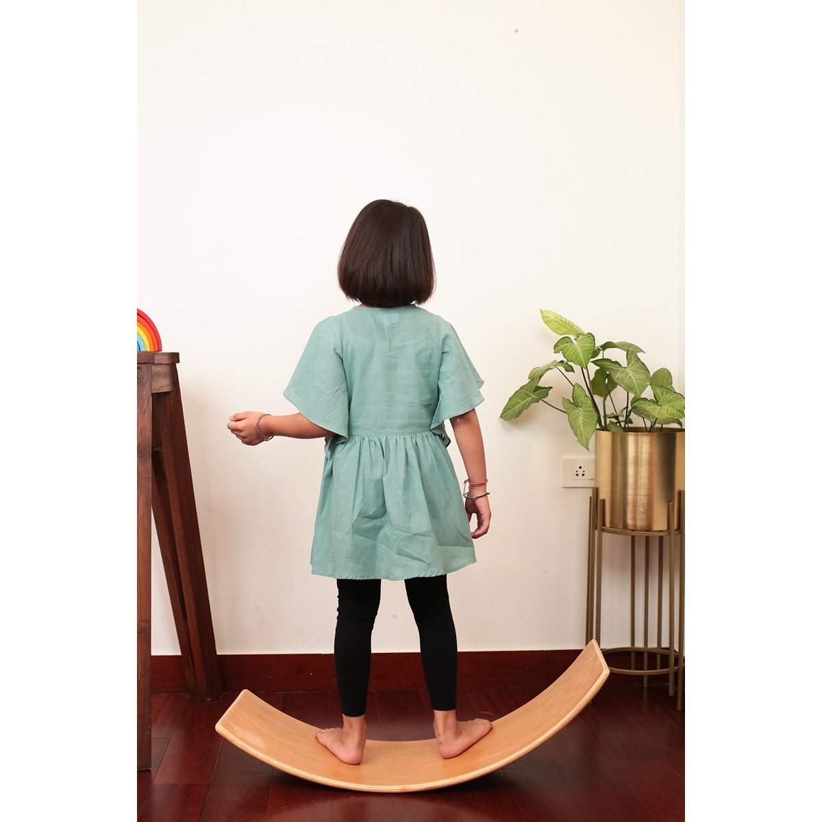 Kooky Koi String Top | Pistachio Green Cotton Top for Girls – Kids Daywear Sets on Brown Living™. SKU: MCBL38. Img 3.