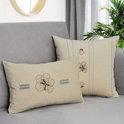 Krishnasura Cushion Cover | Hand - Embroidered Cotton Decorative Cushion – Covers & Inserts on Brown Living™. SKU: UD00000199 - n. Img 2.